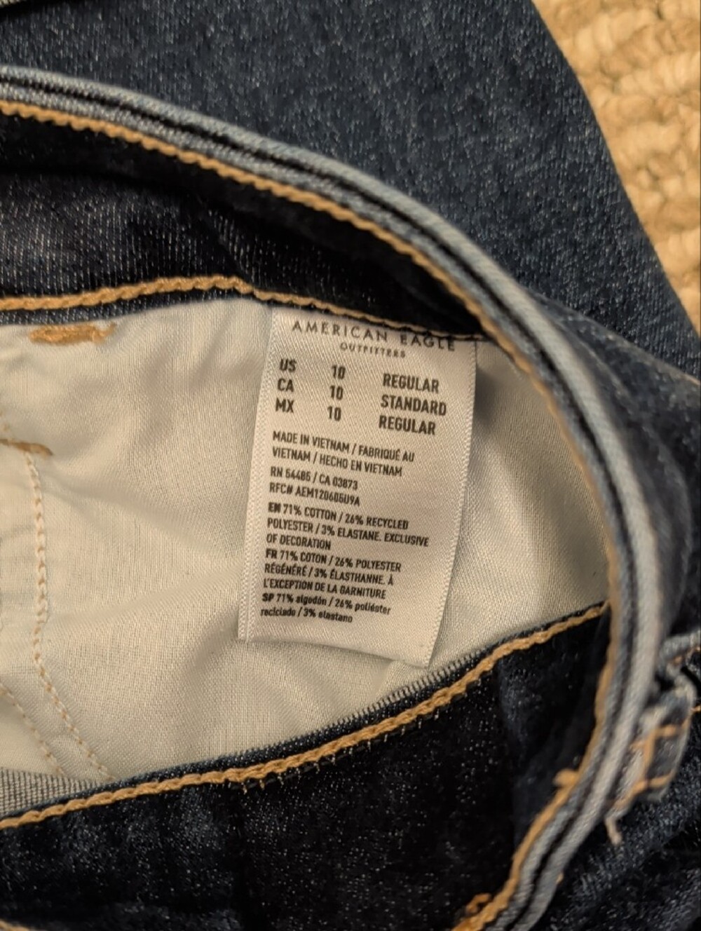 American Eagle Outfitters Women's Dark Blue High Rise Jegging Crop Jeans Size 10 - Picture 6 of 8